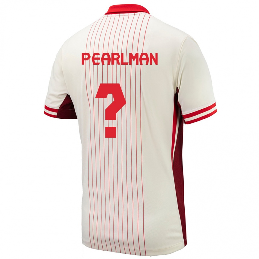 キッズフットボールカナダアダム・パールマン#0白アウェイシャツ24-26ジャージーユニフォーム