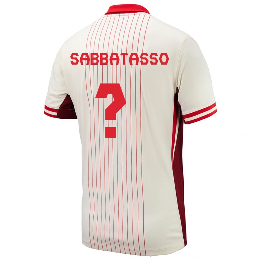 キッズフットボールカナダジェロニモ・サバタッソ#0白アウェイシャツ24-26ジャージーユニフォーム