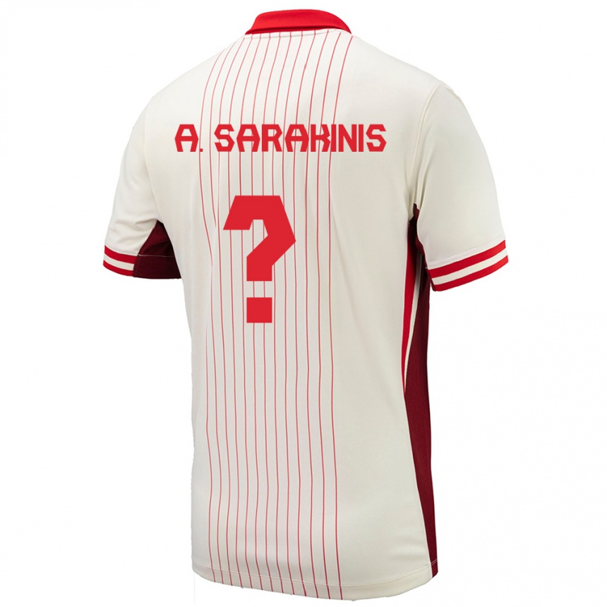 キッズフットボールカナダアレクサンダー・サラキニス#0白アウェイシャツ24-26ジャージーユニフォーム