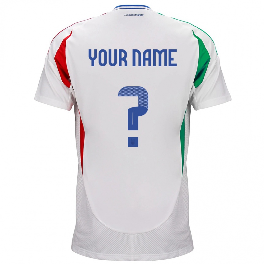キッズフットボールイタリアあなたの名前#0白アウェイシャツ24-26ジャージーユニフォーム
