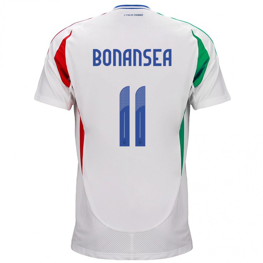 キッズフットボールイタリアバルバラ・ボナンセーア#11白アウェイシャツ24-26ジャージーユニフォーム