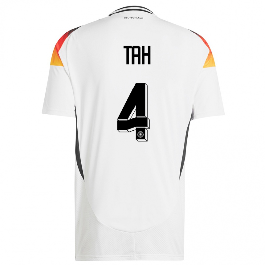 メンズフットボールドイツヨナタン・ター#4白ホームシャツ24-26ジャージーユニフォーム