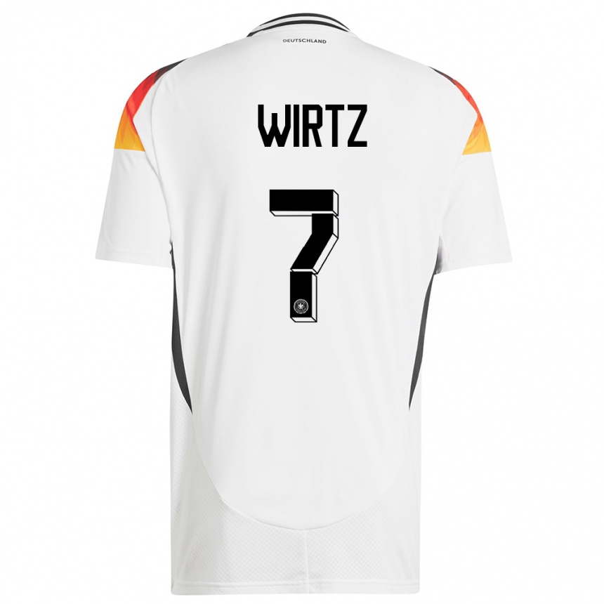 メンズフットボールドイツフロリアン・ヴィルツ#7白ホームシャツ24-26ジャージーユニフォーム