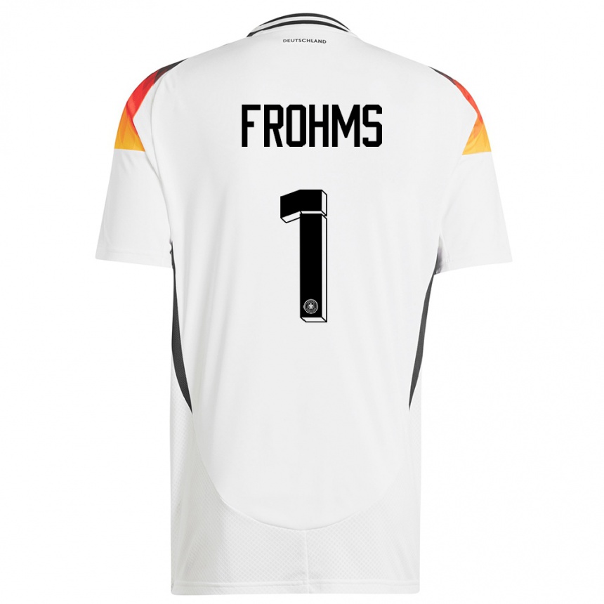 メンズフットボールドイツマール・フロームス#1白ホームシャツ24-26ジャージーユニフォーム