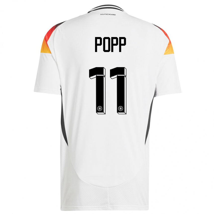 メンズフットボールドイツアレクサンドラ・ポップ#11白ホームシャツ24-26ジャージーユニフォーム