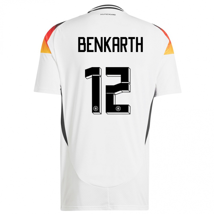 メンズフットボールドイツラウラ・ベンカルト#12白ホームシャツ24-26ジャージーユニフォーム