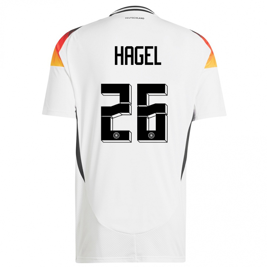 メンズフットボールドイツシャンタル・ヘーゲル#26白ホームシャツ24-26ジャージーユニフォーム