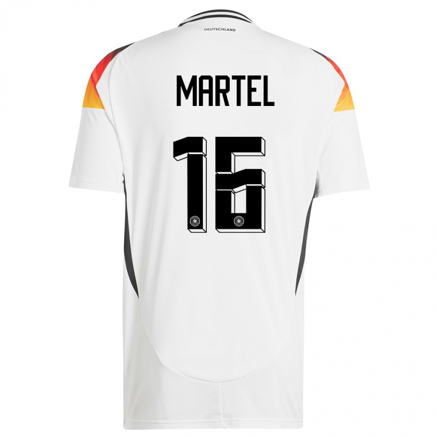 メンズフットボールドイツエリック・マルテル#16白ホームシャツ24-26ジャージーユニフォーム