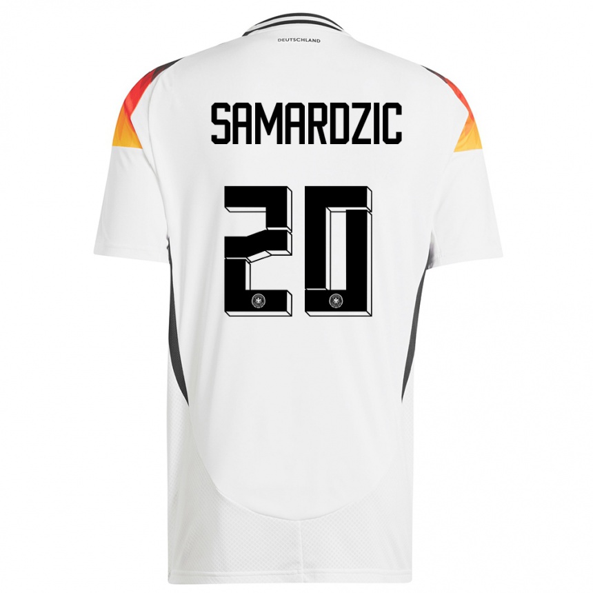 メンズフットボールドイツラザール・サマルジッチ#20白ホームシャツ24-26ジャージーユニフォーム