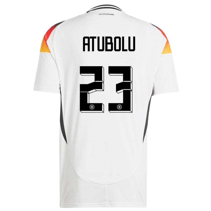 メンズフットボールドイツノア・アトゥボル#23白ホームシャツ24-26ジャージーユニフォーム