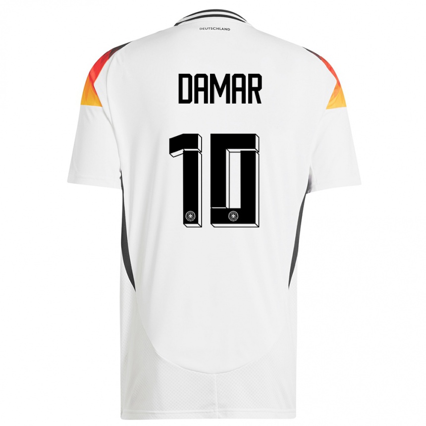 メンズフットボールドイツムハンマド・ダマー#10白ホームシャツ24-26ジャージーユニフォーム