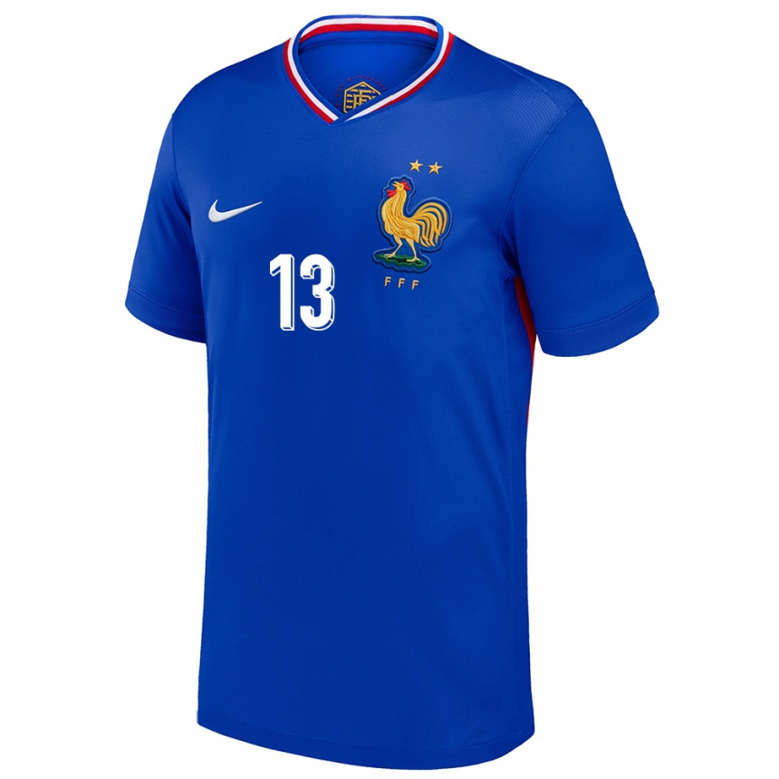 メンズフットボールフランスエンゴロ・カンテ#13青ホームシャツ24-26ジャージーユニフォーム