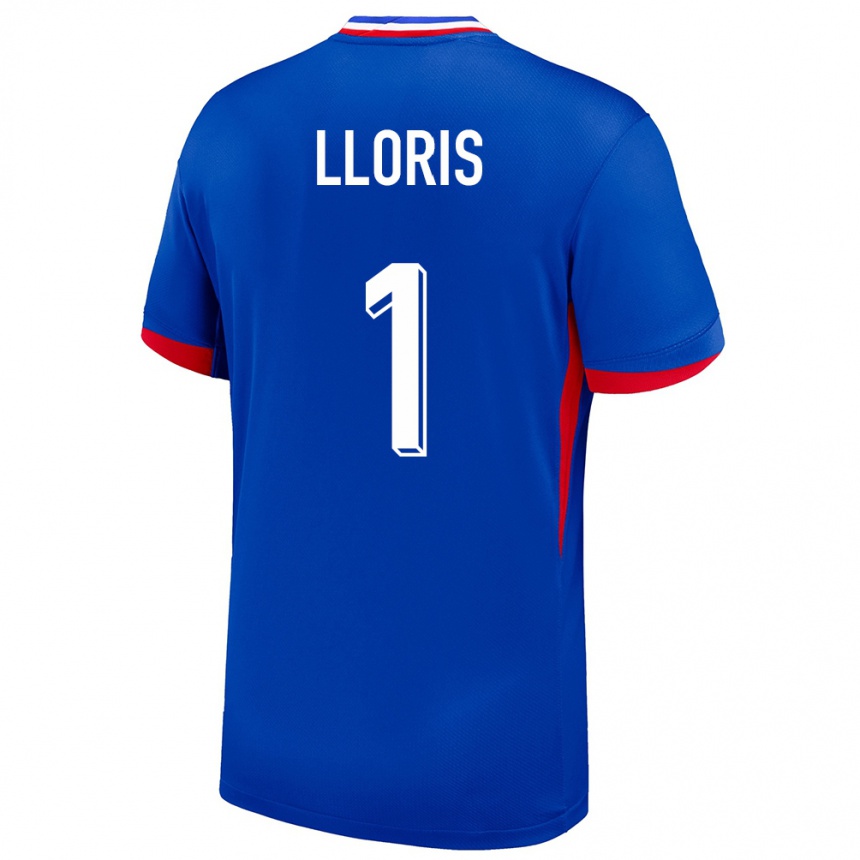 メンズフットボールフランスウーゴ・ロリス#1青ホームシャツ24-26ジャージーユニフォーム