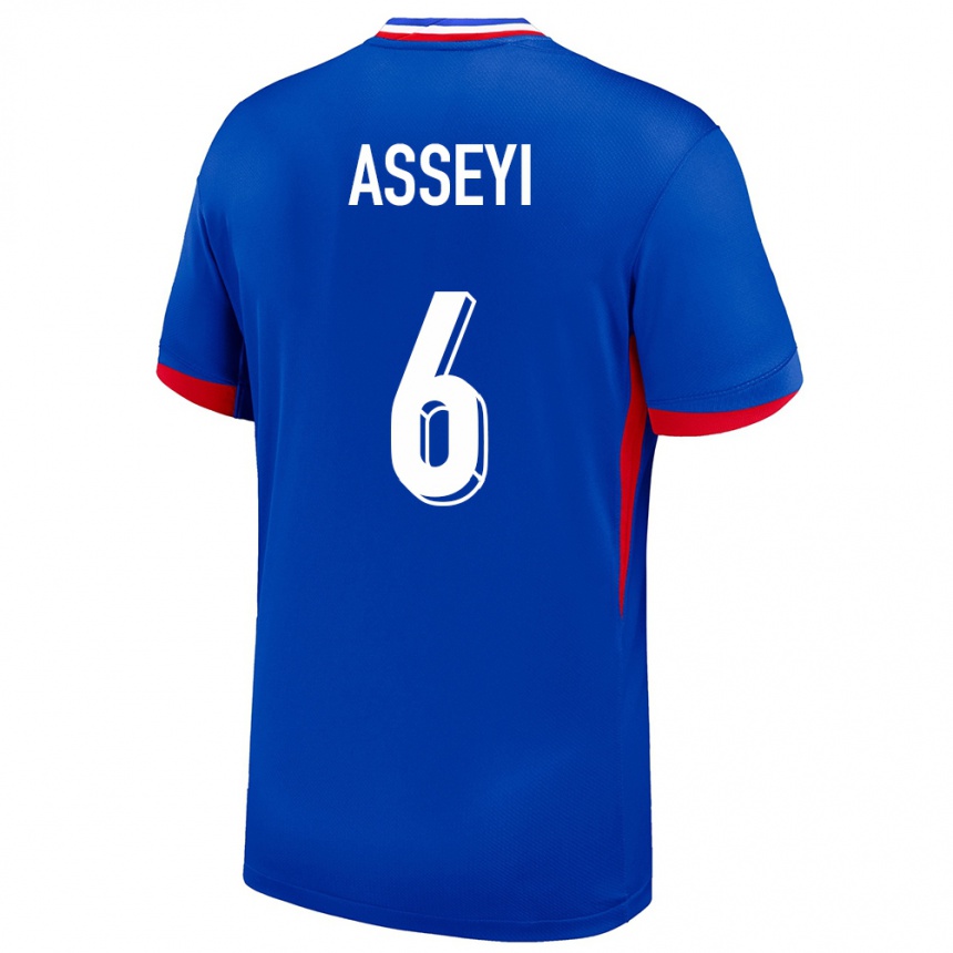 メンズフットボールフランスヴィヴィアン・アッセイ#6青ホームシャツ24-26ジャージーユニフォーム