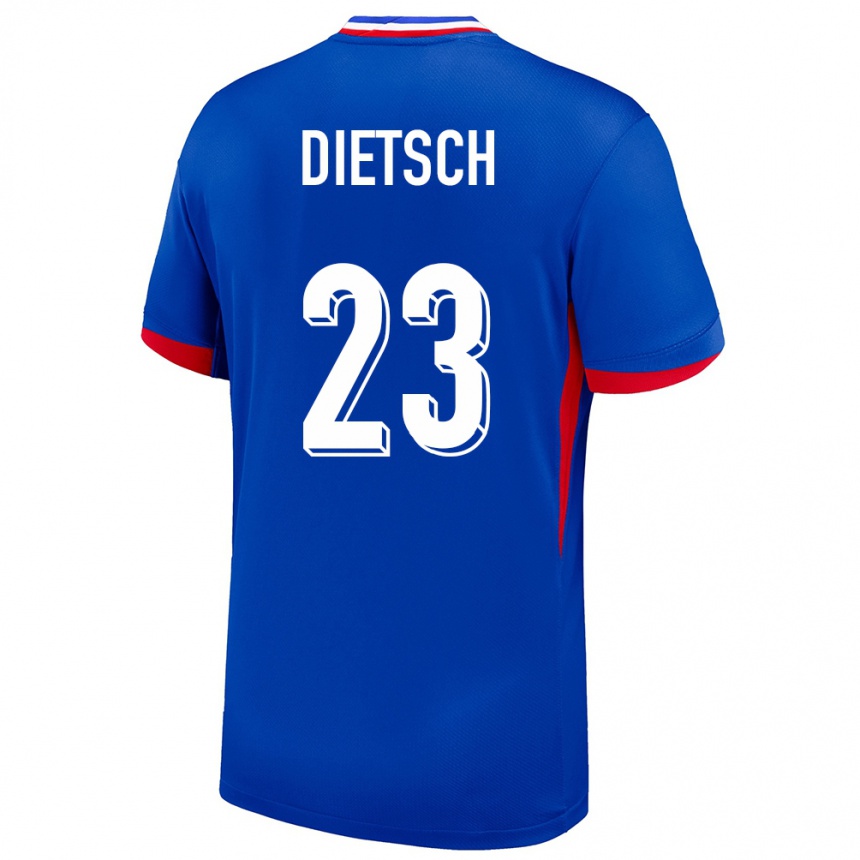 メンズフットボールフランスギヨーム・ディーチュ#23青ホームシャツ24-26ジャージーユニフォーム
