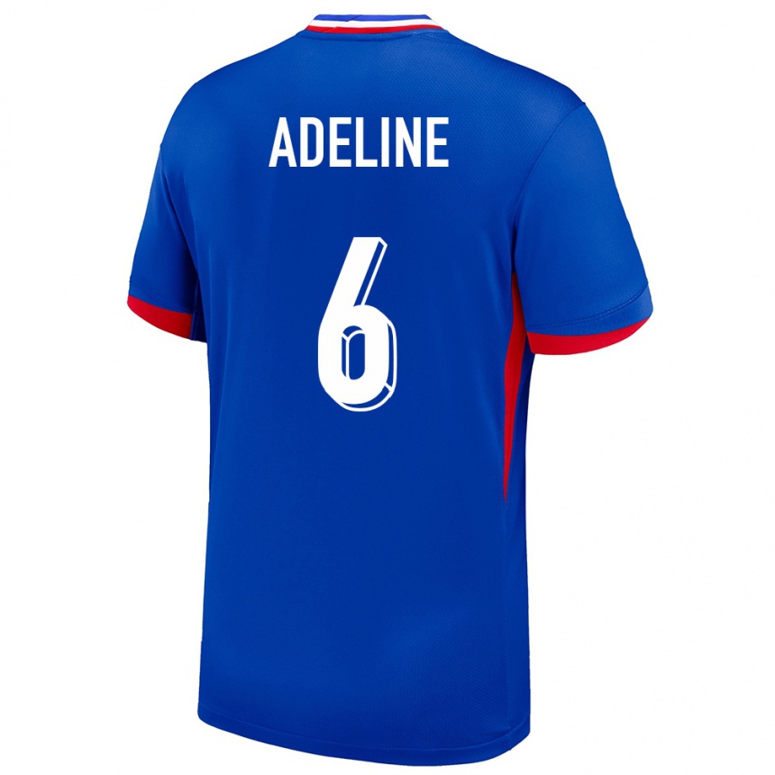 メンズフットボールフランスマルタン・アデリーヌ#6青ホームシャツ24-26ジャージーユニフォーム