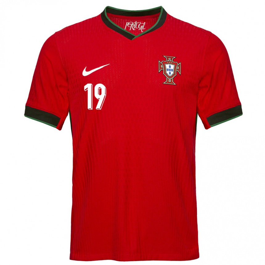 メンズフットボールポルトガルダイアナ・ゴメス#19赤ホームシャツ24-26ジャージーユニフォーム