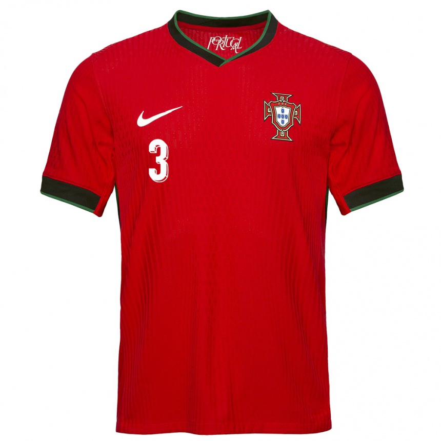メンズフットボールポルトガルディオゴ・モンテイロ#3赤ホームシャツ24-26ジャージーユニフォーム