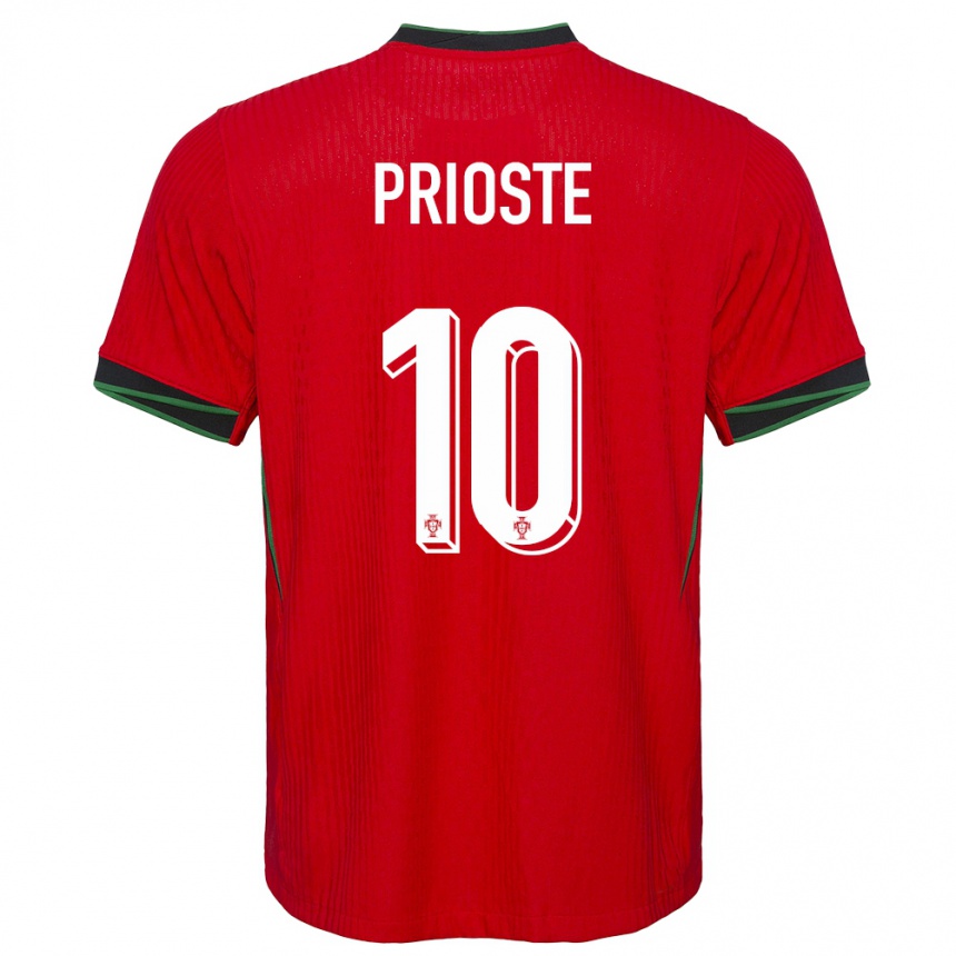 メンズフットボールポルトガルディオゴ・プリオステ#10赤ホームシャツ24-26ジャージーユニフォーム