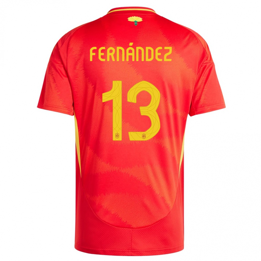 メンズフットボールスペインセザール・フェルナンデス#13赤ホームシャツ24-26ジャージーユニフォーム