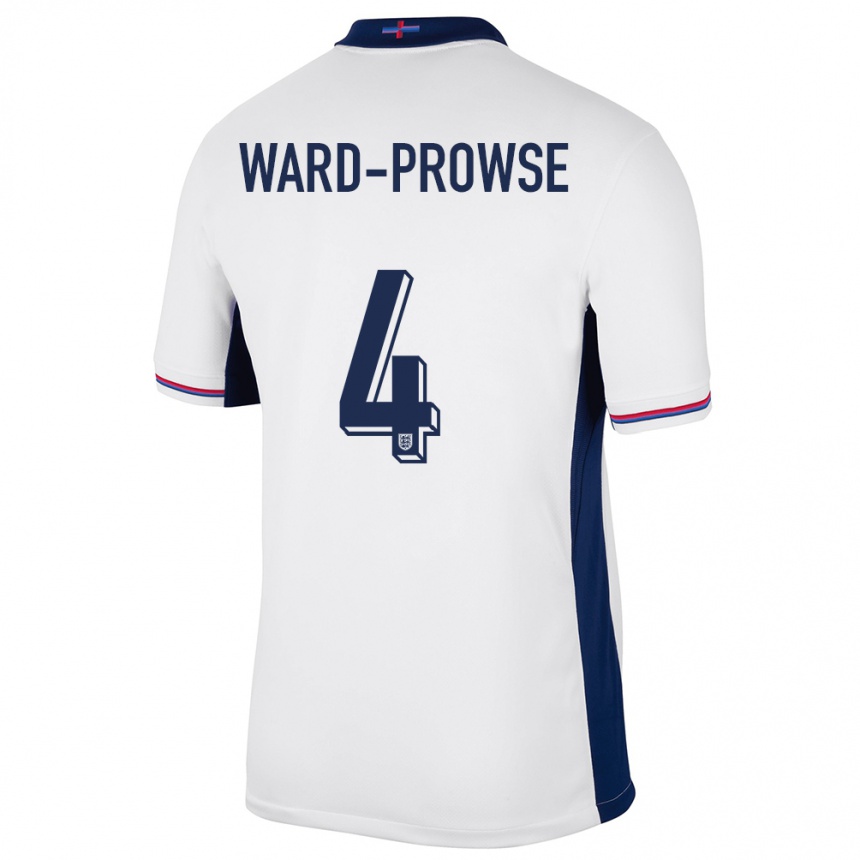 メンズフットボールイングランドジェームズ・ウォード＝プラウズ#4白ホームシャツ24-26ジャージーユニフォーム