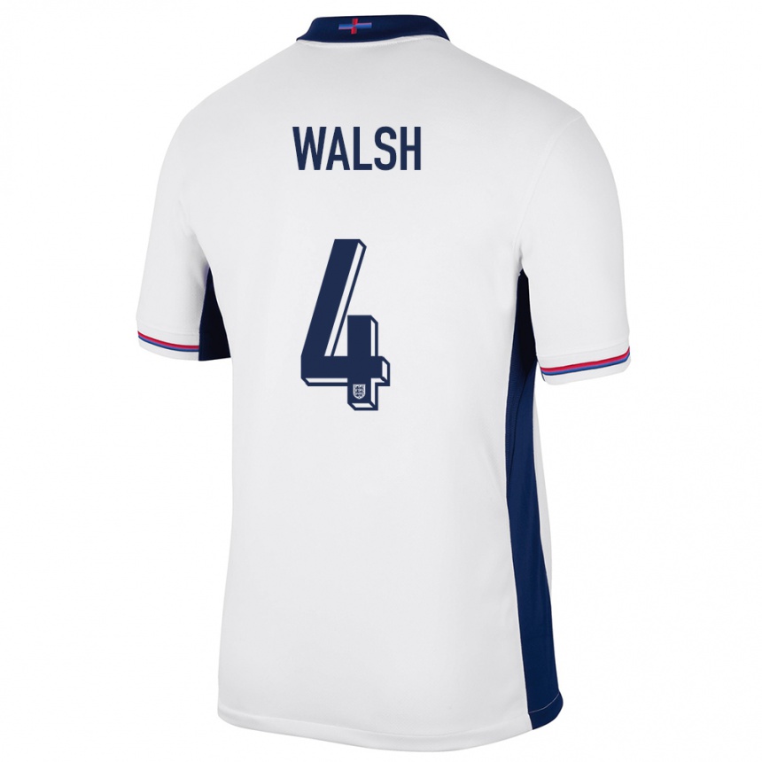 メンズフットボールイングランドキーラ・ウォルシュ#4白ホームシャツ24-26ジャージーユニフォーム