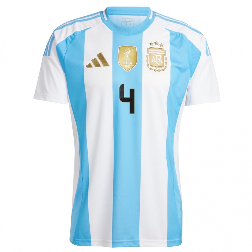 メンズフットボールアルゼンチンブライアン・カラバロ#4白 青ホームシャツ24-26ジャージーユニフォーム