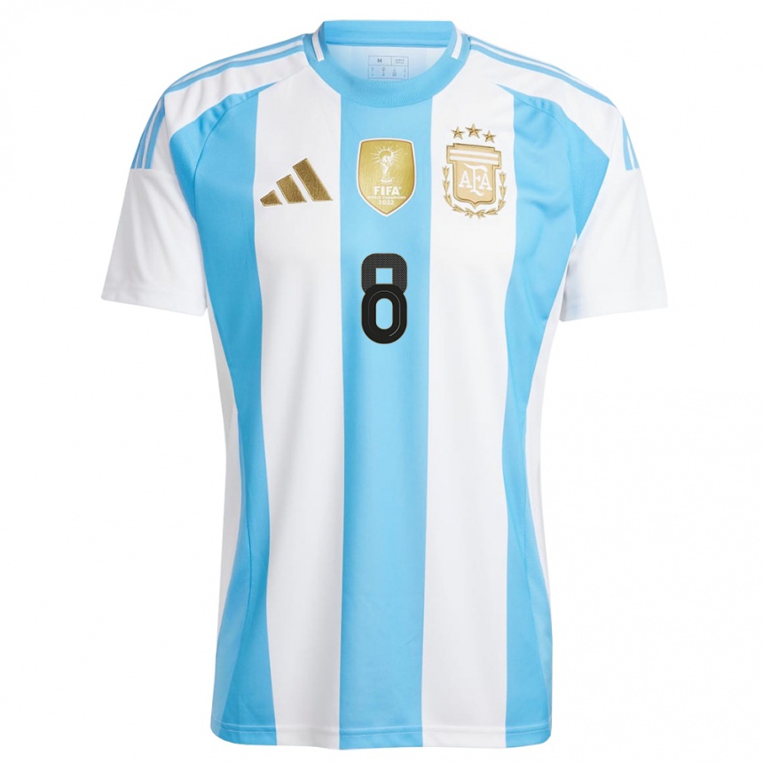 メンズフットボールアルゼンチンジノ・インファンティーノ#8白 青ホームシャツ24-26ジャージーユニフォーム