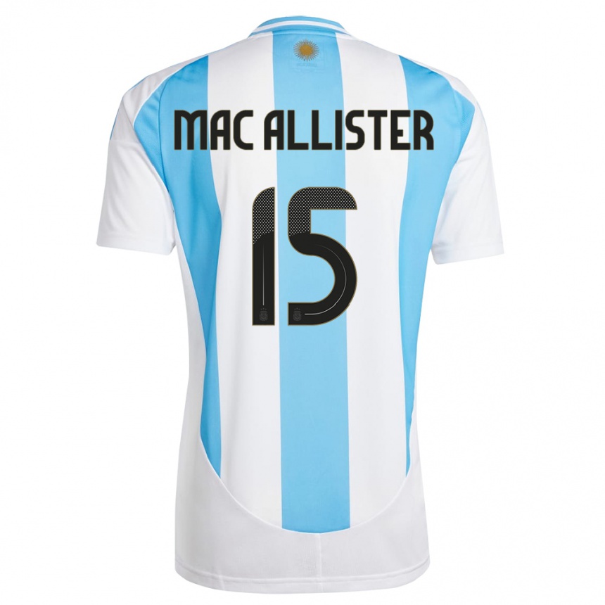 メンズフットボールアルゼンチンアレクシス・マック・アリスター#15白 青ホームシャツ24-26ジャージーユニフォーム