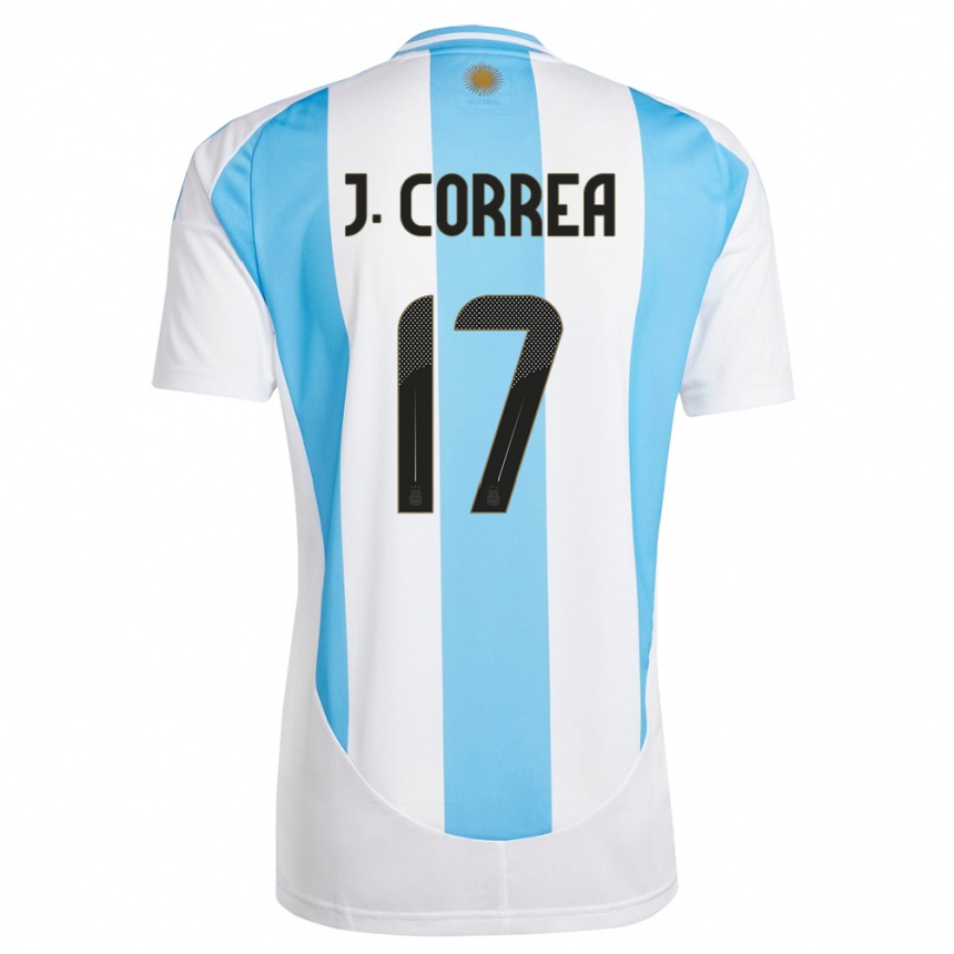 メンズフットボールアルゼンチンホアキン・コレア#17白 青ホームシャツ24-26ジャージーユニフォーム