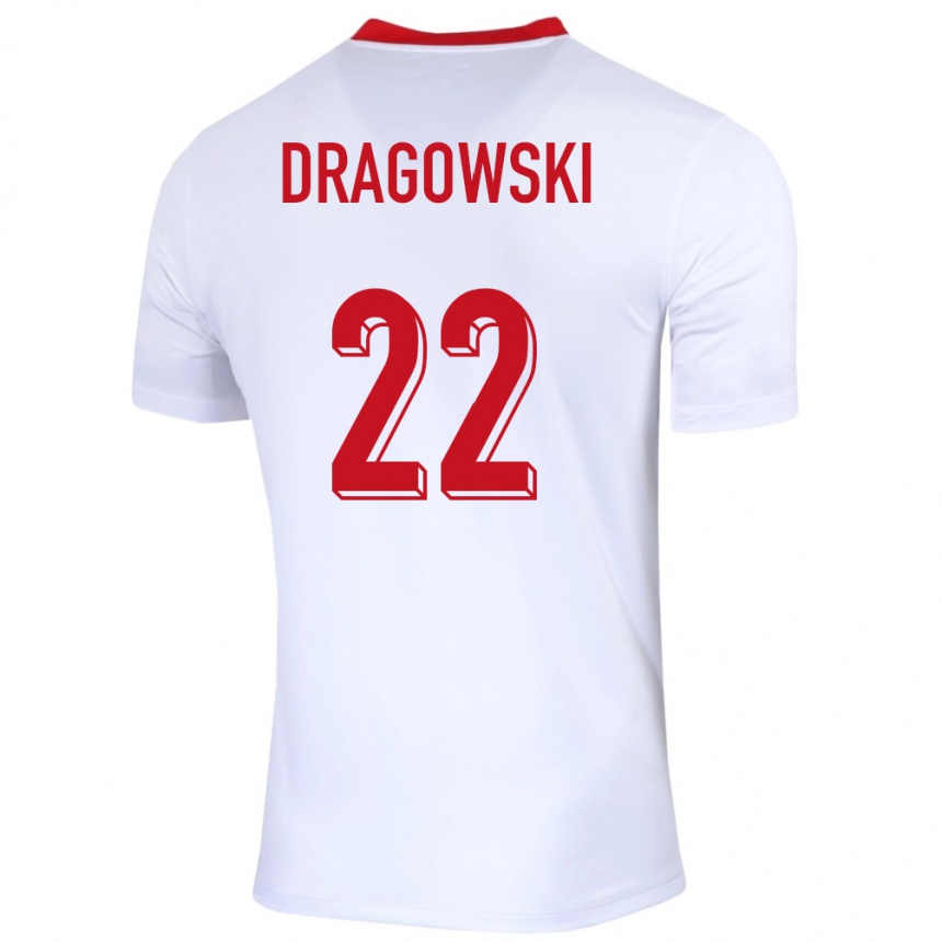 メンズフットボールポーランドバルトウォミェイ・ドロンゴフスキ#22白ホームシャツ24-26ジャージーユニフォーム