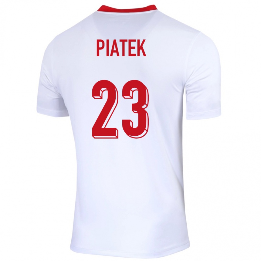 メンズフットボールポーランドクシシュトフ・ピョンテク#23白ホームシャツ24-26ジャージーユニフォーム