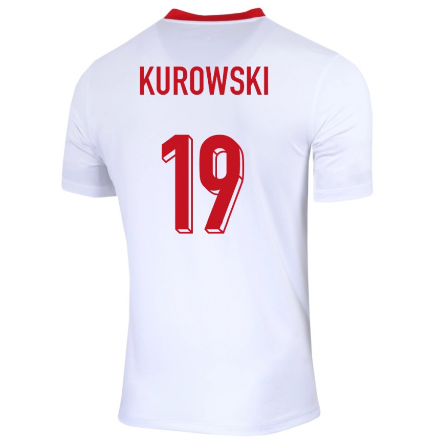 メンズフットボールポーランドミウォシュ・クロフスキ#19白ホームシャツ24-26ジャージーユニフォーム