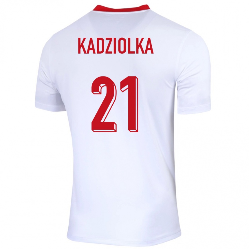 メンズフットボールポーランドシモン・カジョルカ#21白ホームシャツ24-26ジャージーユニフォーム