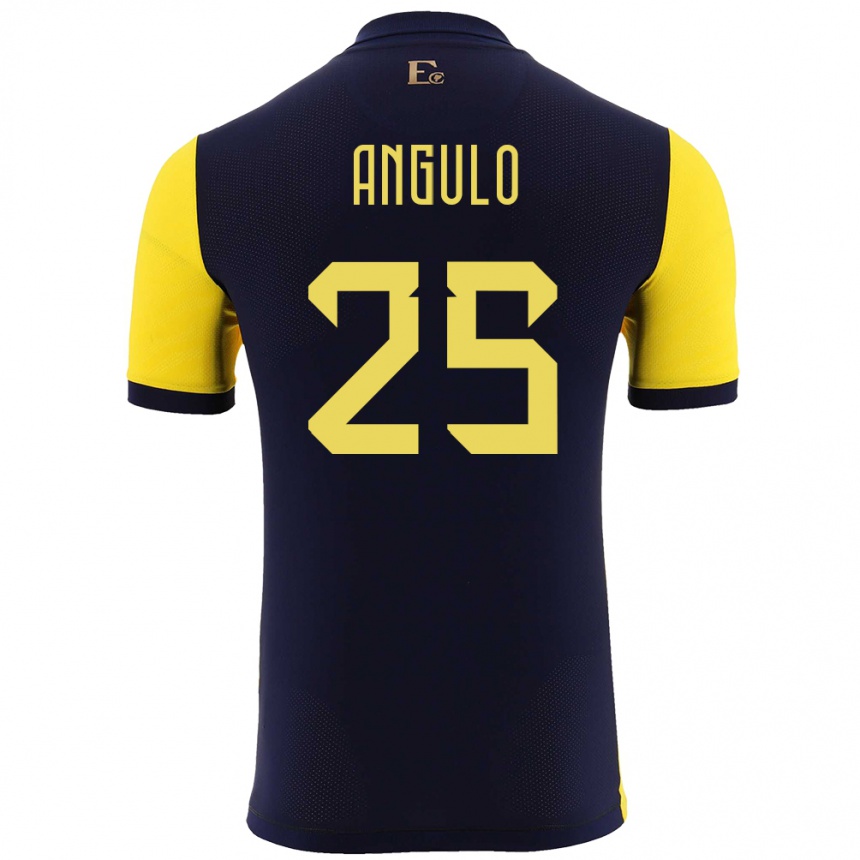メンズフットボールエクアドルニルソン・アングロ#25黄ホームシャツ24-26ジャージーユニフォーム