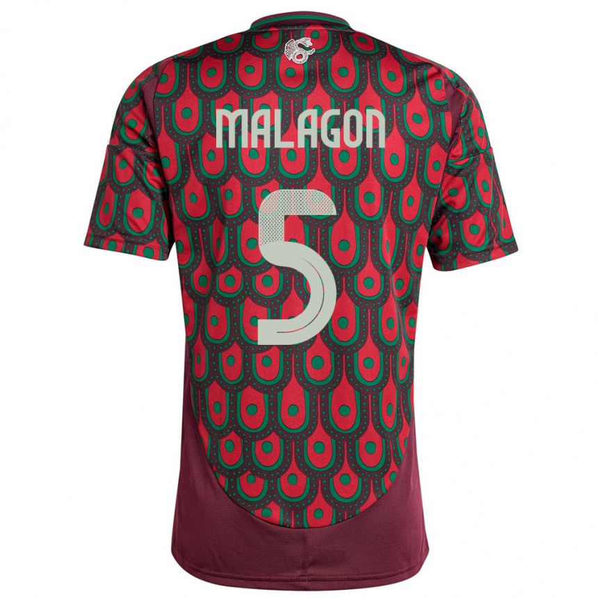 メンズフットボールメキシコルイス・マラゴン#5マルーンホームシャツ24-26ジャージーユニフォーム