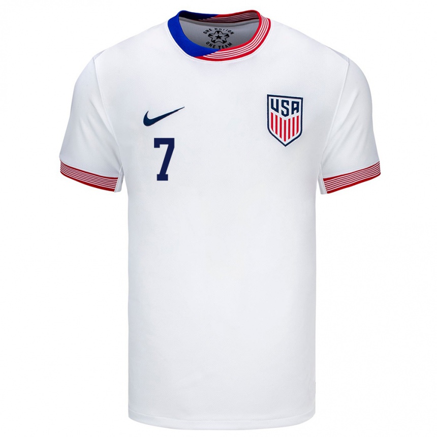 メンズフットボールアメリカ合衆国ポール・アリオラ#7白ホームシャツ24-26ジャージーユニフォーム