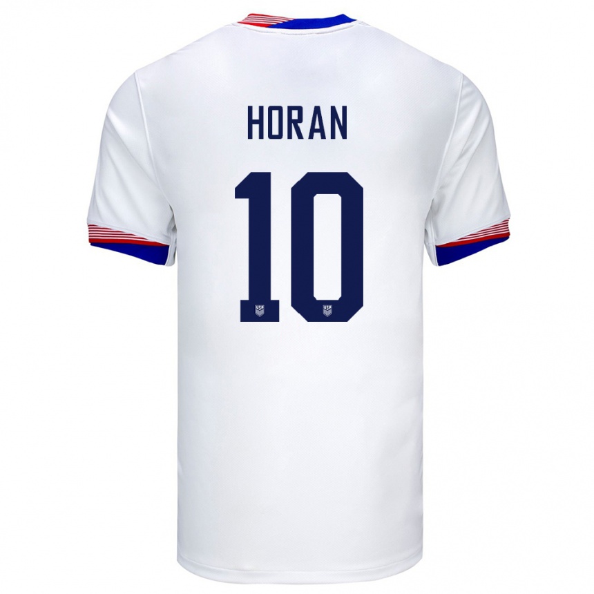 メンズフットボールアメリカ合衆国リンジー・ホラン#10白ホームシャツ24-26ジャージーユニフォーム
