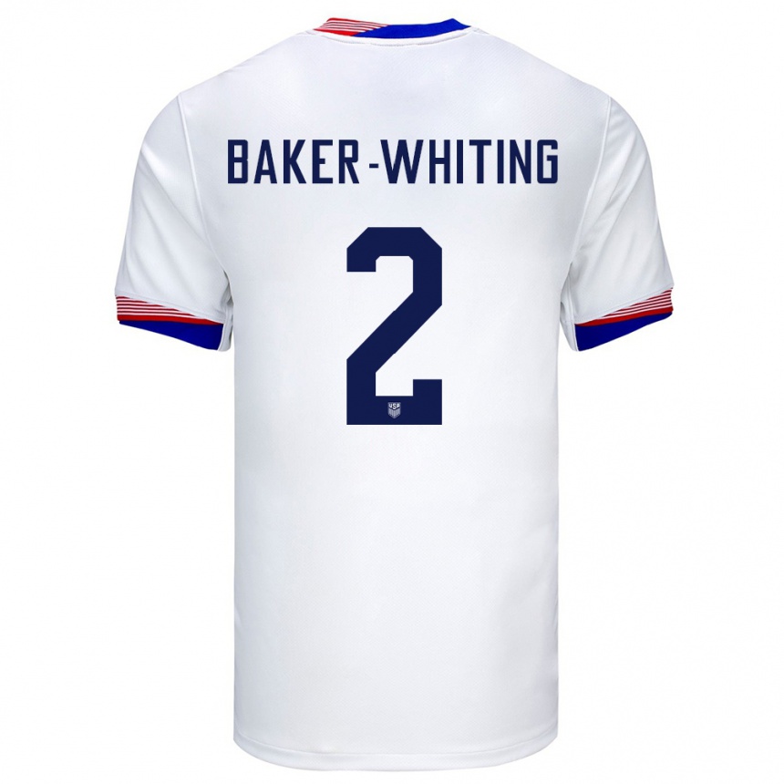 メンズフットボールアメリカ合衆国リード・ベイカー・ホワイティング#2白ホームシャツ24-26ジャージーユニフォーム
