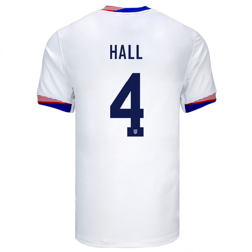 メンズフットボールアメリカ合衆国タイラー・ホール#4白ホームシャツ24-26ジャージーユニフォーム
