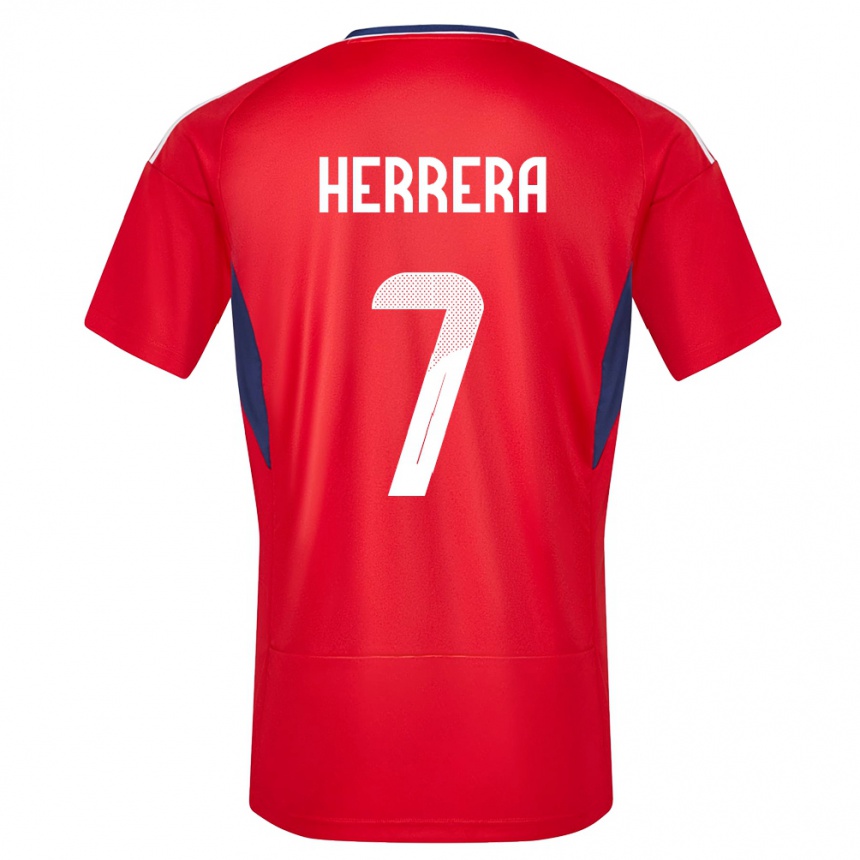 メンズフットボールコスタリカダフネ・メリッサ・エレーラ・モンジュ#7赤ホームシャツ24-26ジャージーユニフォーム
