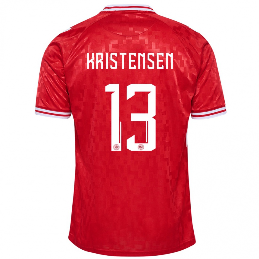 メンズフットボールデンマークラスムス・ニッセン#13赤ホームシャツ24-26ジャージーユニフォーム