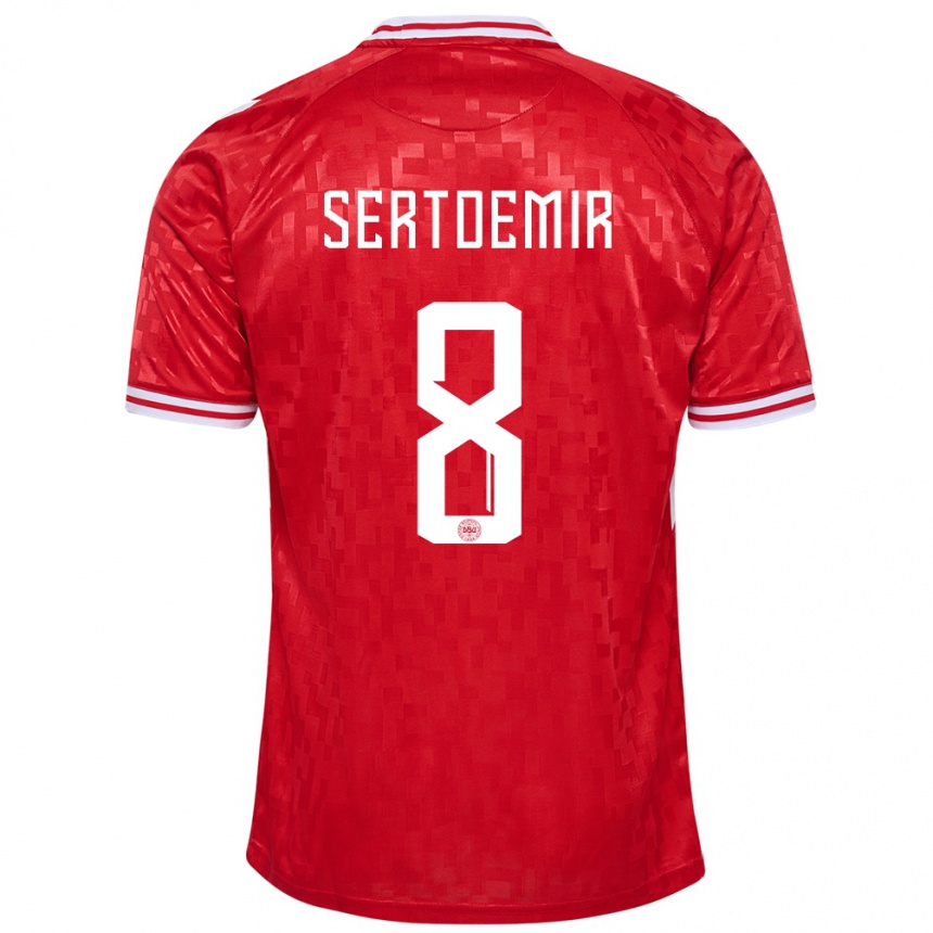メンズフットボールデンマークシダン・セルトデミル#8赤ホームシャツ24-26ジャージーユニフォーム
