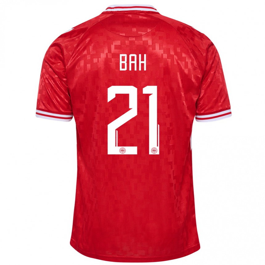 メンズフットボールデンマークアレクサンダー・バー #21赤ホームシャツ24-26ジャージーユニフォーム