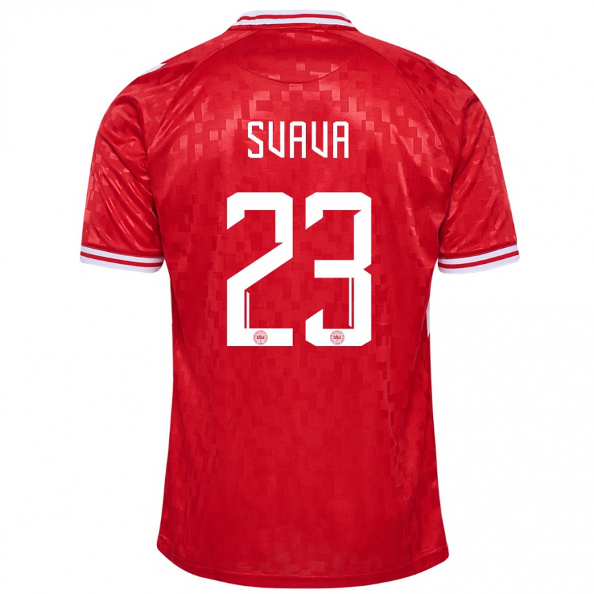 メンズフットボールデンマークソフィー・スヴァヴァ#23赤ホームシャツ24-26ジャージーユニフォーム