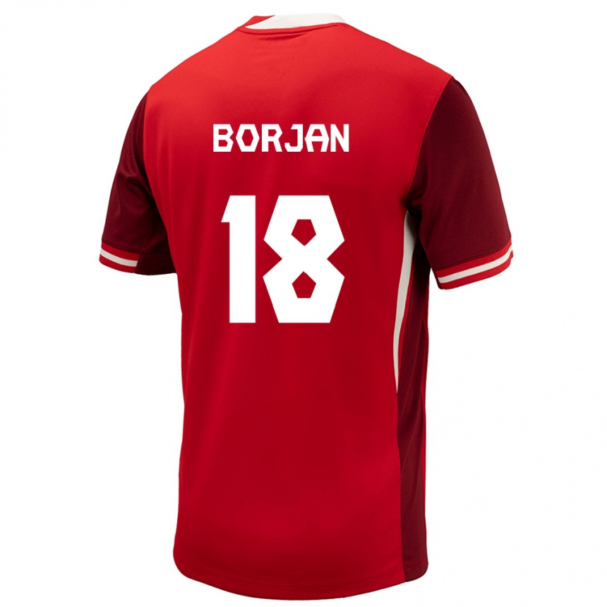 メンズフットボールカナダミラン・ボージャン #18赤ホームシャツ24-26ジャージーユニフォーム