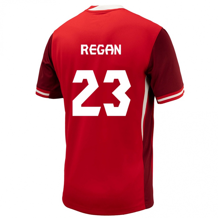 メンズフットボールカナダエマ・リーガン#23赤ホームシャツ24-26ジャージーユニフォーム