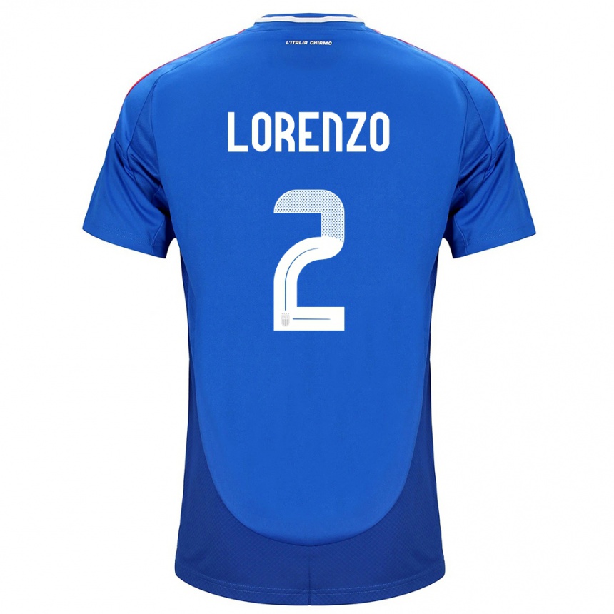 メンズフットボールイタリアジョバンニ・ディ・ロレンツォ#2青ホームシャツ24-26ジャージーユニフォーム
