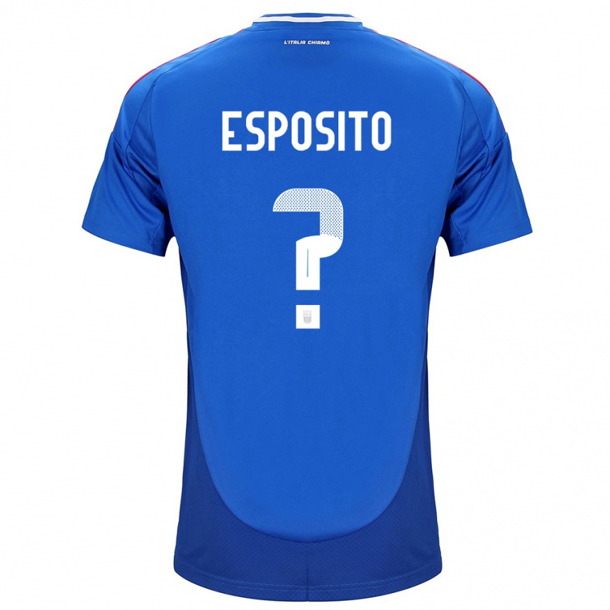 メンズフットボールイタリアフランチェスコ・ピオ・エスポジト#0青ホームシャツ24-26ジャージーユニフォーム