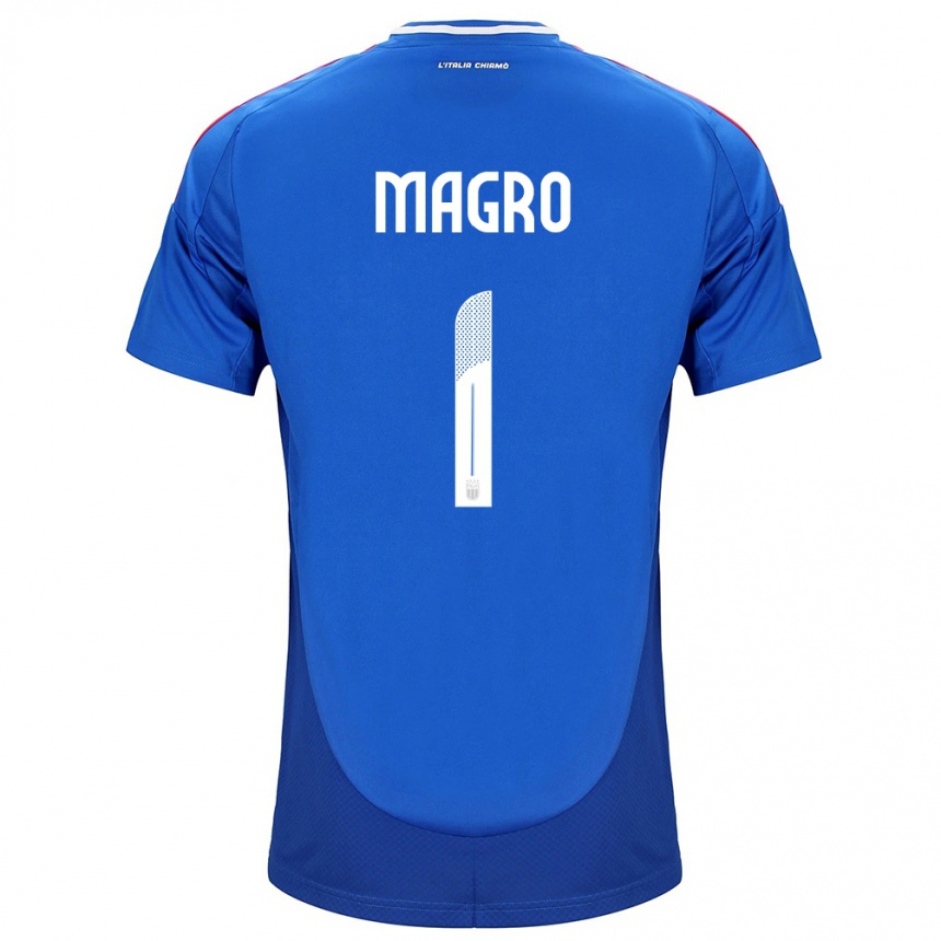 メンズフットボールイタリアフェデリコ・マグロー#1青ホームシャツ24-26ジャージーユニフォーム